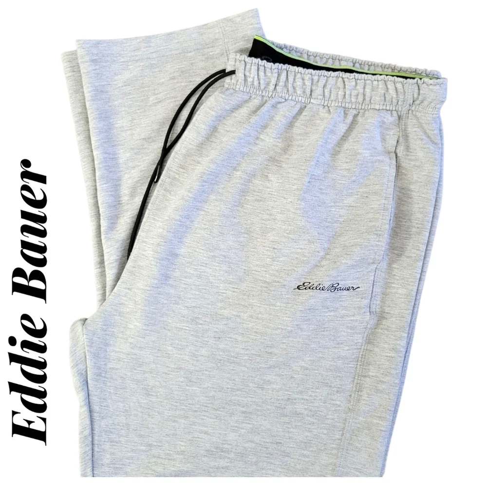 Eddie Bauer Heather Light Gray Jogger Sweatpants with Black Drawcord